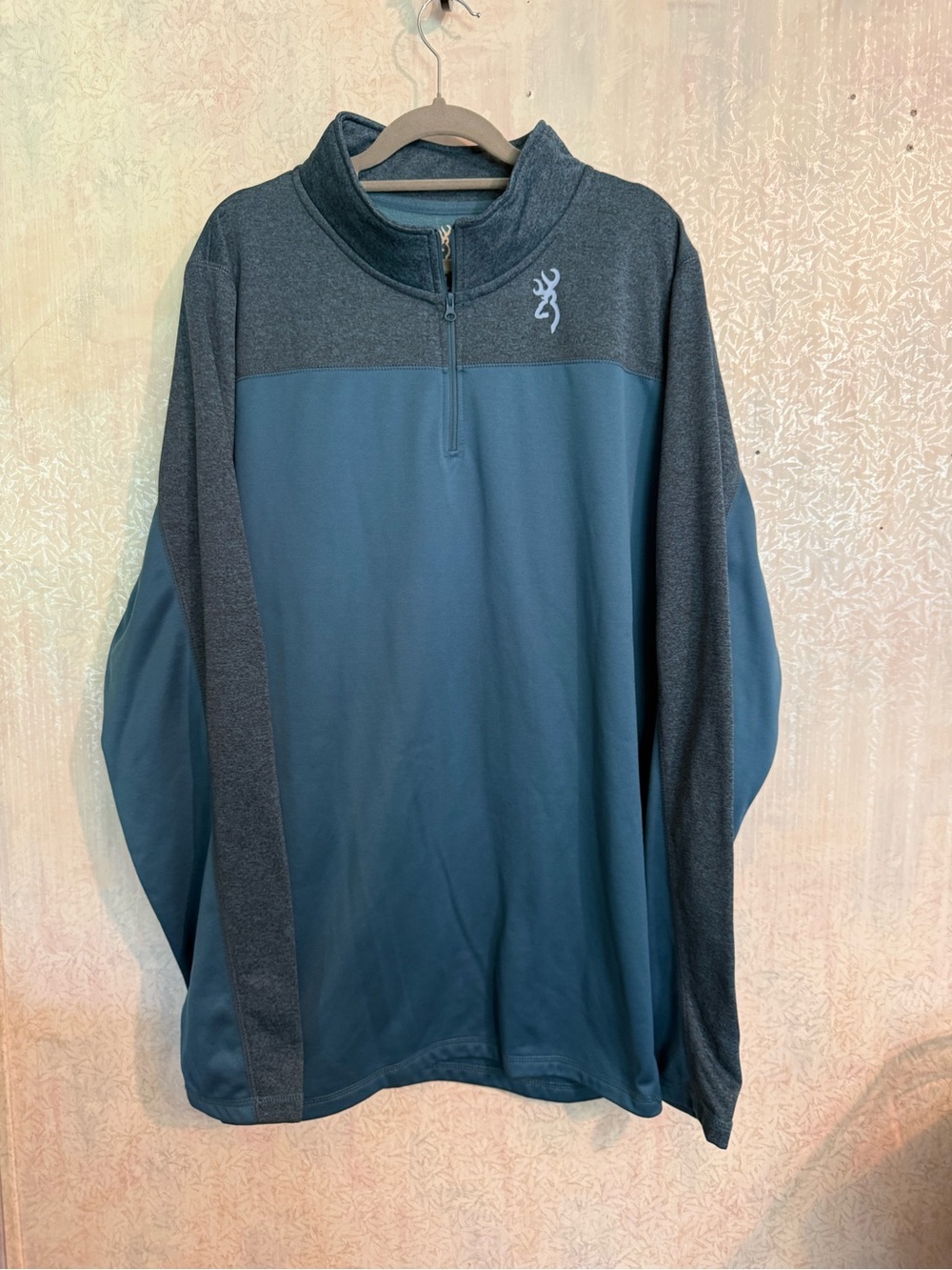 Browning Men's Milo 1/4 Zip Sweater, Bluesteel, Color Blocked, Casual, Sz 2XL